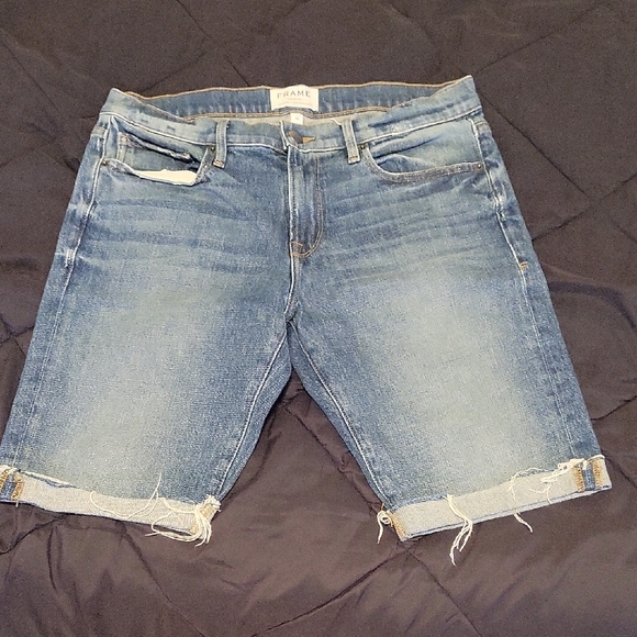 Frame Denim Men's Distressed Blue Jean Shorts